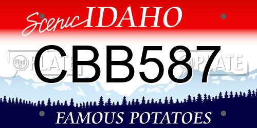 CBB587 Idaho License Plate