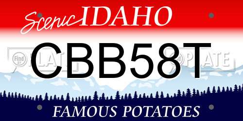 CBB58T Idaho License Plate
