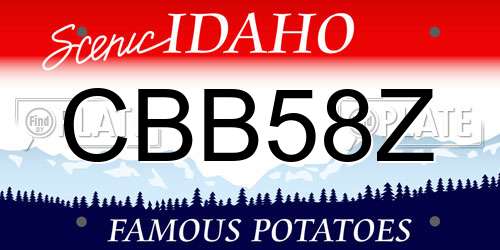 CBB58Z Idaho License Plate