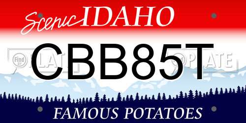 CBB85T Idaho License Plate
