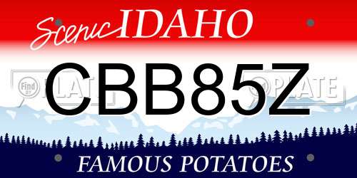CBB85Z Idaho License Plate