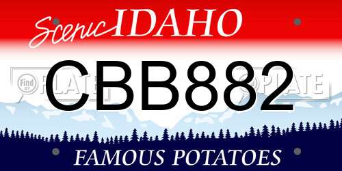 CBB882 Idaho License Plate