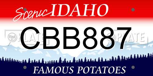 CBB887 Idaho License Plate