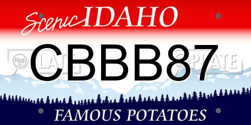 CBBB87 Idaho License Plate