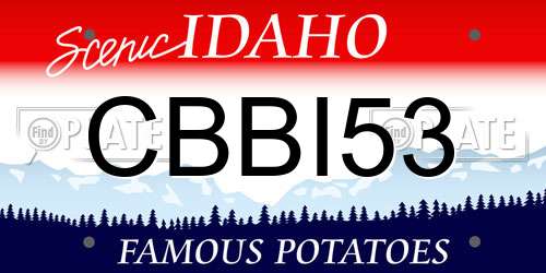 CBBI53 Idaho License Plate