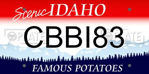 CBBI83 Idaho License Plate