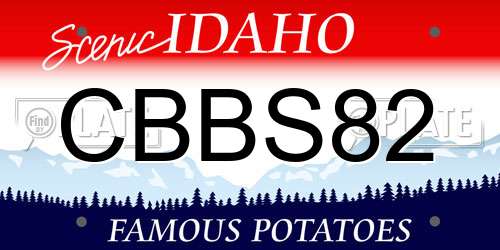 CBBS82 Idaho License Plate