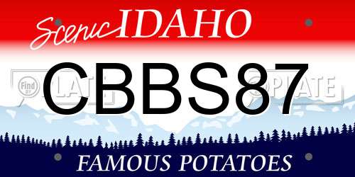 CBBS87 Idaho License Plate