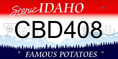 CBD408 Idaho License Plate