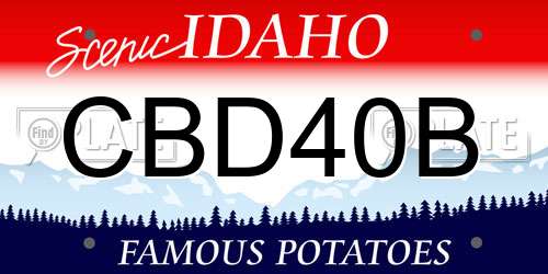 CBD40B Idaho License Plate