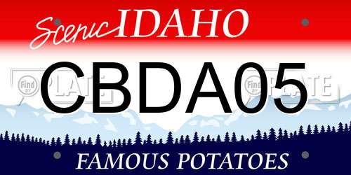 CBDA05 Idaho License Plate