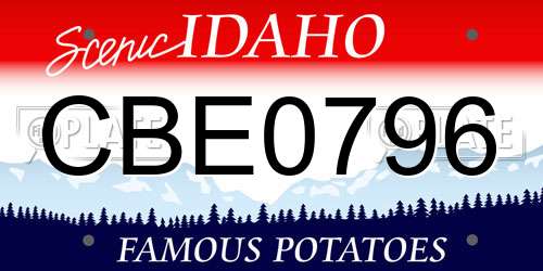 CBE0796 Idaho License Plate
