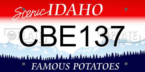CBE137 Idaho License Plate