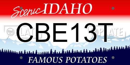 CBE13T Idaho License Plate