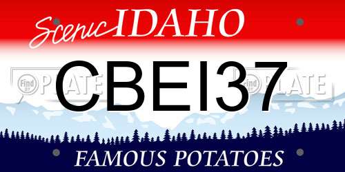 CBEI37 Idaho License Plate