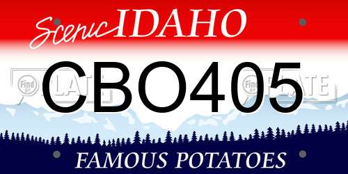 CBO405 Idaho License Plate