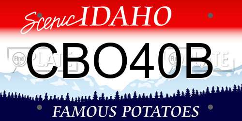 CBO40B Idaho License Plate