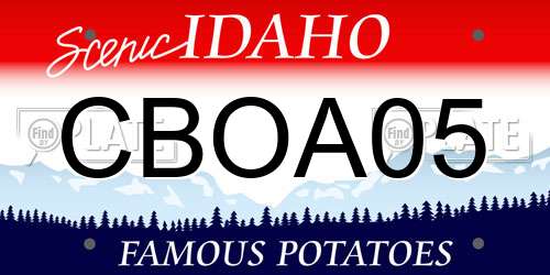 CBOA05 Idaho License Plate