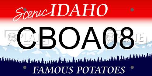 CBOA08 Idaho License Plate