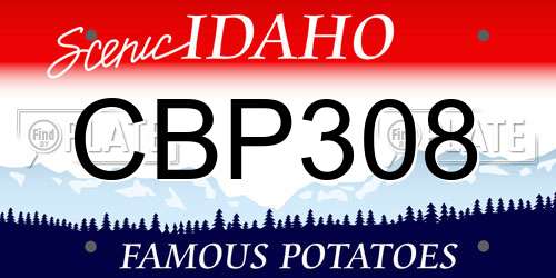 CBP308 Idaho License Plate