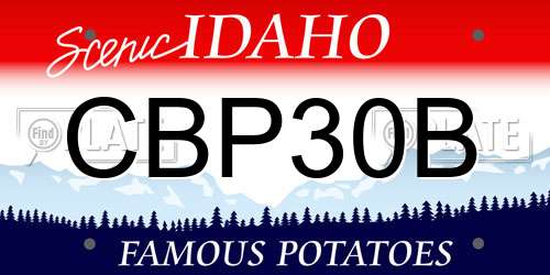 CBP30B Idaho License Plate