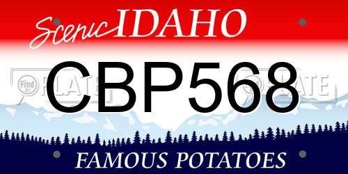 CBP568 Idaho License Plate