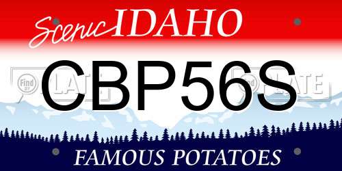 CBP56S Idaho License Plate