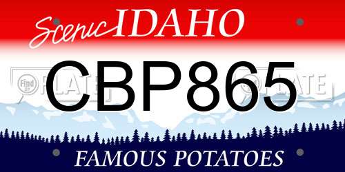 CBP865 Idaho License Plate