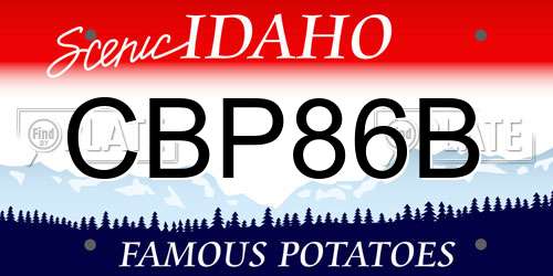 CBP86B Idaho License Plate