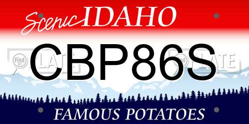 CBP86S Idaho License Plate