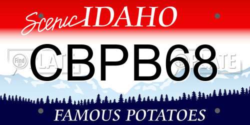 CBPB68 Idaho License Plate