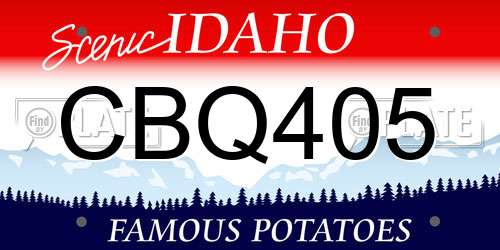 CBQ405 Idaho License Plate