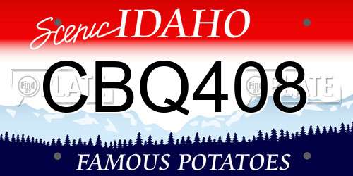 CBQ408 Idaho License Plate