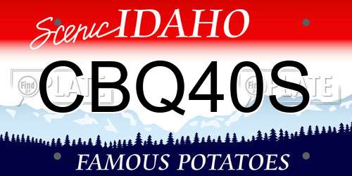 CBQ40S Idaho License Plate