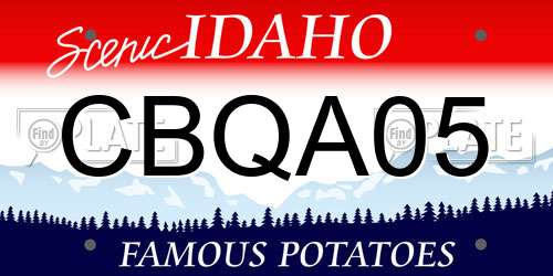 CBQA05 Idaho License Plate