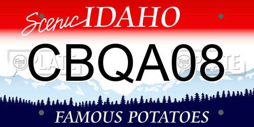 CBQA08 Idaho License Plate