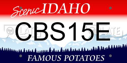 CBS15E Idaho License Plate