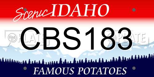CBS183 Idaho License Plate