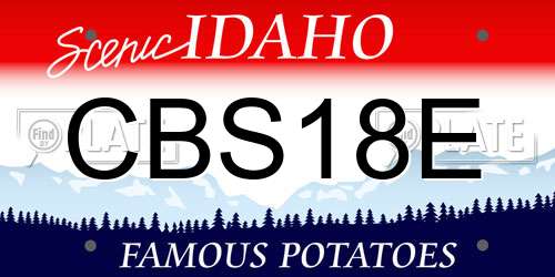 CBS18E Idaho License Plate