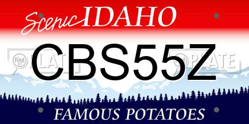 CBS55Z Idaho License Plate