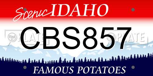 CBS857 Idaho License Plate