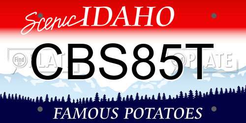 CBS85T Idaho License Plate