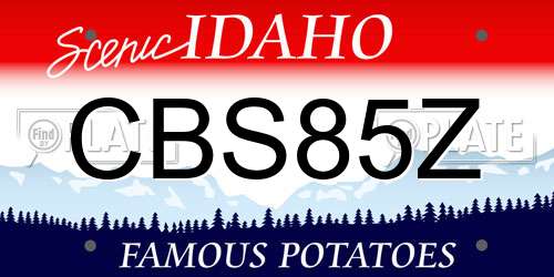 CBS85Z Idaho License Plate
