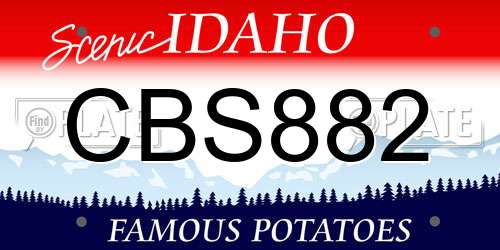 CBS882 Idaho License Plate