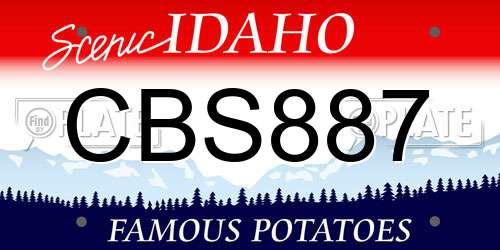 CBS887 Idaho License Plate