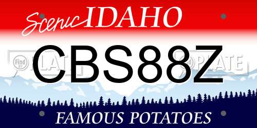 CBS88Z Idaho License Plate