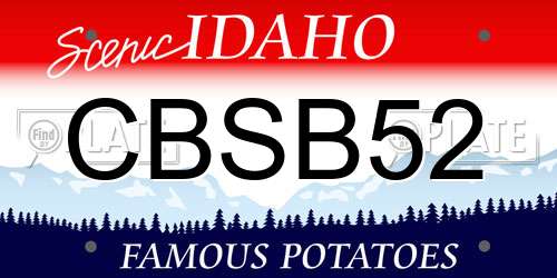 CBSB52 Idaho License Plate
