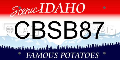 CBSB87 Idaho License Plate