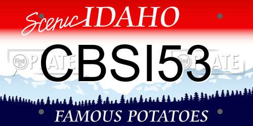 CBSI53 Idaho License Plate