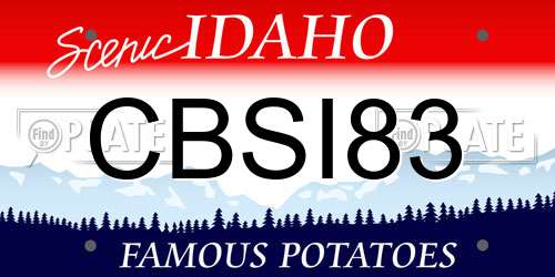 CBSI83 Idaho License Plate